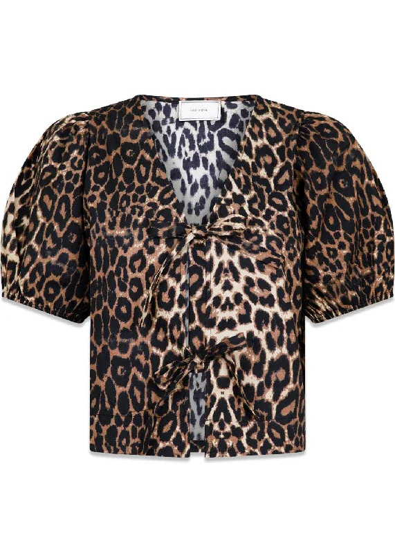 Bianca Leo Blouse - Leopard Elegant Embroidery Blouse
