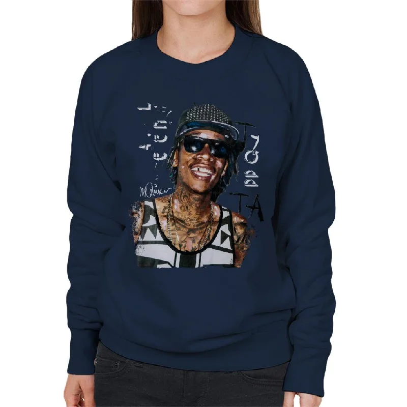 Sidney Maurer Original Portrait Of Wiz Khalifa Women's Sweatshirt Hoodie with Hem Drawcord Adjustable Customizable Sidney Maurer Original Portrait Of Wiz Khalifa Women's Sweatshirt Hoodie with Hem Drawcord Adjustable Customizable