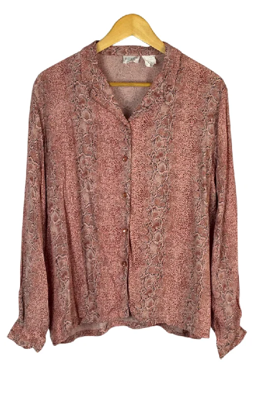 Snake Skin Print Blouse Elegant Lace Blouse