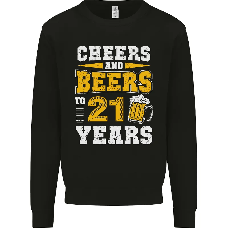 21st Birthday 21 Year Old Funny Alcohol Mens Sweatshirt Jumper Hoodie with Belted Waist Structured Tailored