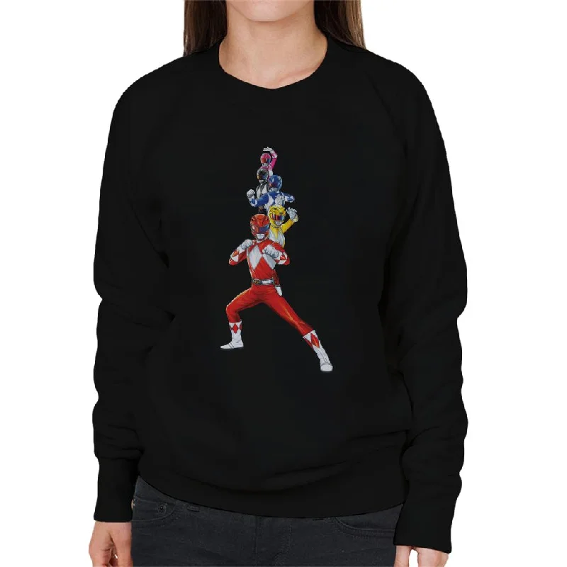 Power Rangers Action Line Up Women's Sweatshirt Hoodie with Lining Warm Insulated