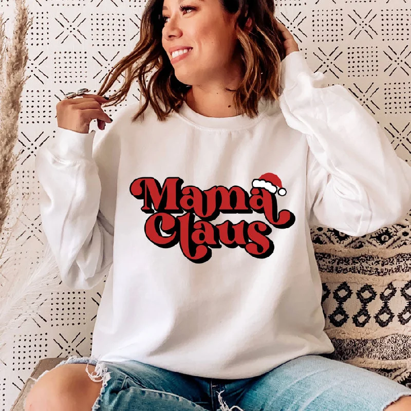 Mama Claus Sweatshirt (MRK X) Hoodie with Color Block Contrast Stylish