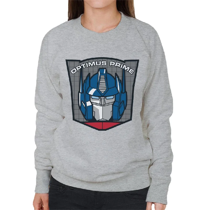 Transformers Optimus Prime Retro Face Badge Women's Sweatshirt Hoodie with Earth Tones Natural Calm