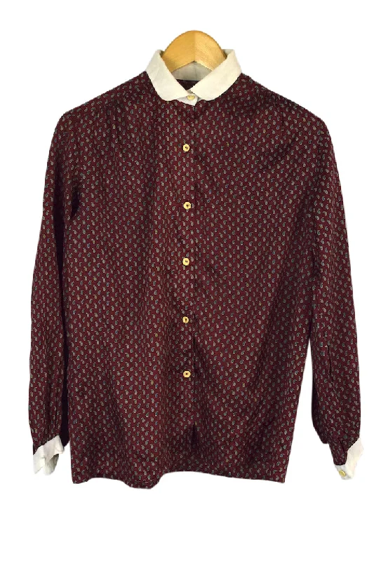 Reworked Paisley Print Blouse Cotton Casual Blouse