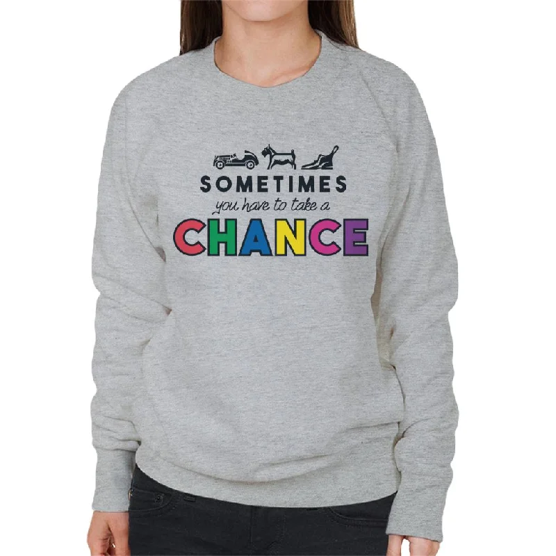 Monopoly Take A Chance Women's Sweatshirt Hoodie with Zipper Versatile Modern