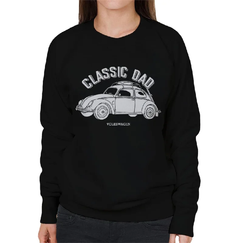 Volkswagen Beetle Sketch Classic Dad Women's Sweatshirt Hoodie with Turtle Neck Cozy Winter