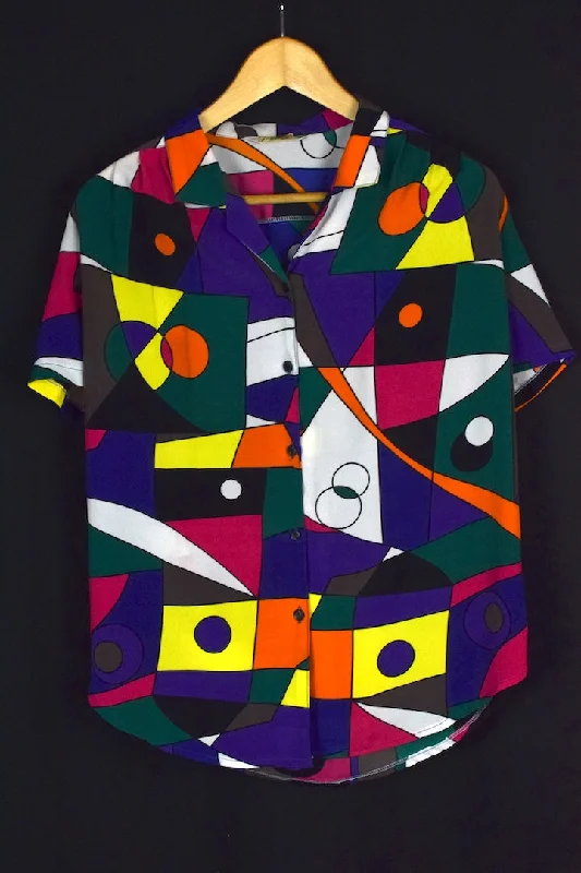 Colourful Abstract Print Blouse Floral Print Blouse