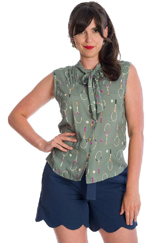 Tennis Love Blouse Balloon Sleeve Blouse