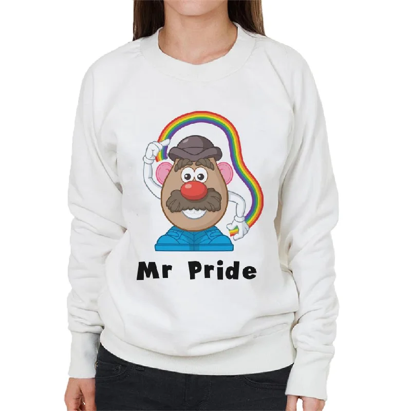 Mr Potato Head Mr Pride Rainbow Women's Sweatshirt Hoodie with Hem Applique Textured Unique
