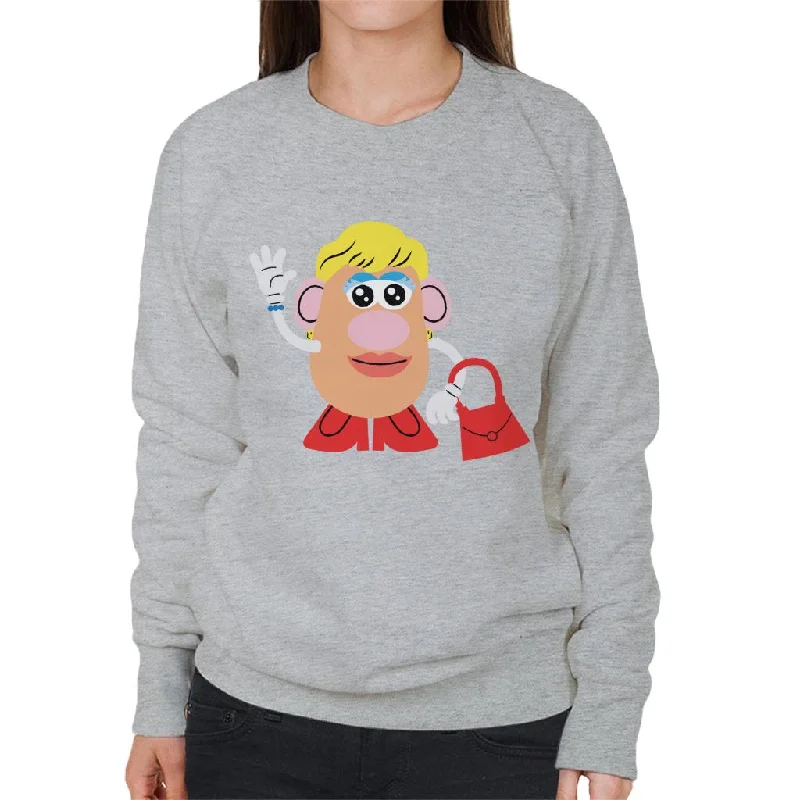 Mrs Potato Head Handbag Wave Women's Sweatshirt Hoodie with Hem Elastic Stretchable Comfortable