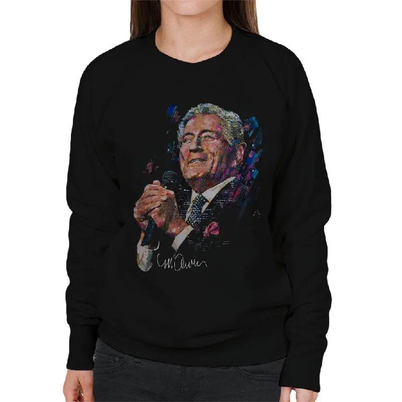 Sidney Maurer Original Portrait Of Tony Bennett Women's Sweatshirt Hoodie Sweatshirt Pullover
