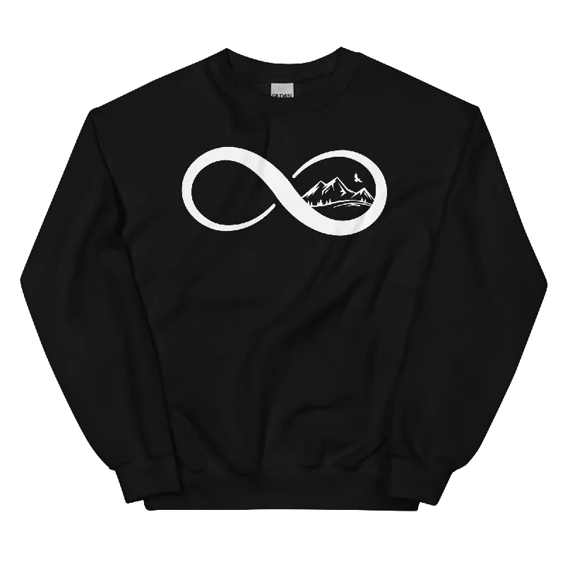 Infinity and Mountain - Sweatshirt (Unisex) Hoodie with Emblem Brand Identity