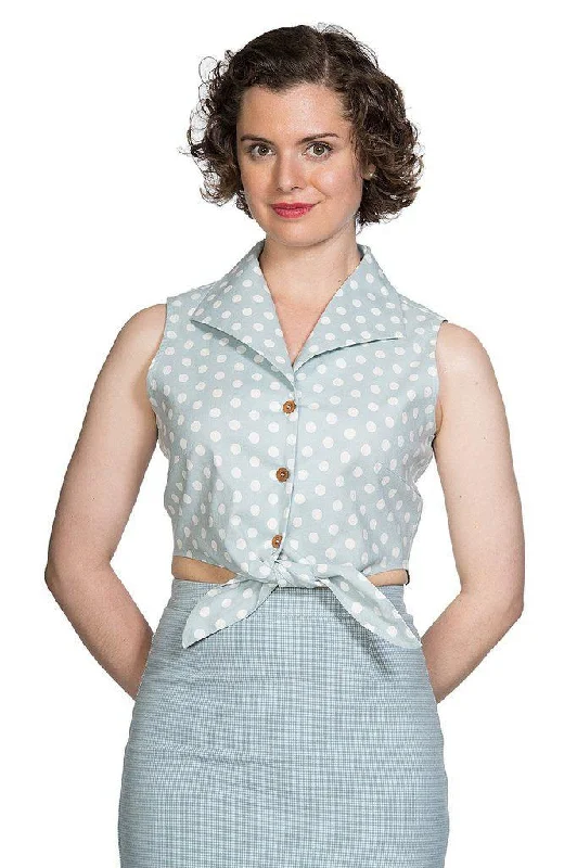 Polka Blouse Lightweight Tunic Blouse