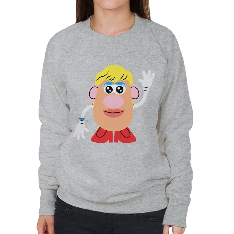 Mrs Potato Head Wave Women's Sweatshirt Hoodie with Metallic Shiny Futuristic
