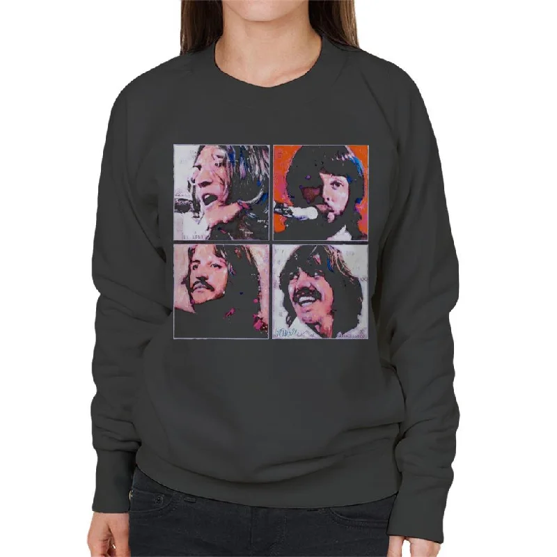 Sidney Maurer Original Portrait Of The Beatles Let It Be Women's Sweatshirt Hoodie with Drawstring Waist Adjustable Fitted