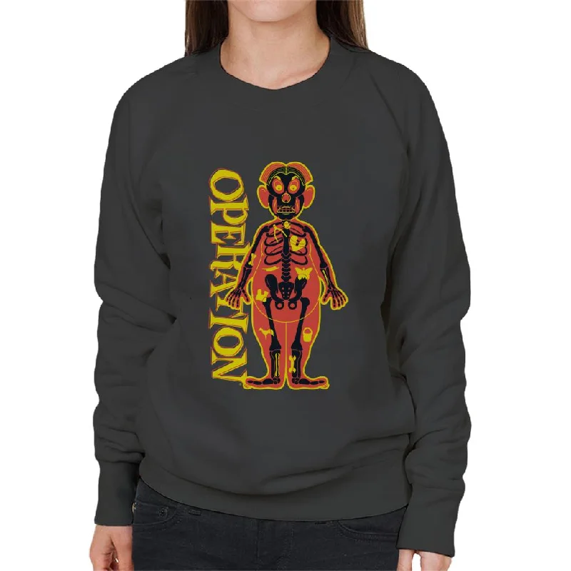 Operation Patient X Ray Women's Sweatshirt Hoodie with Set-In Sleeves Structured Classic