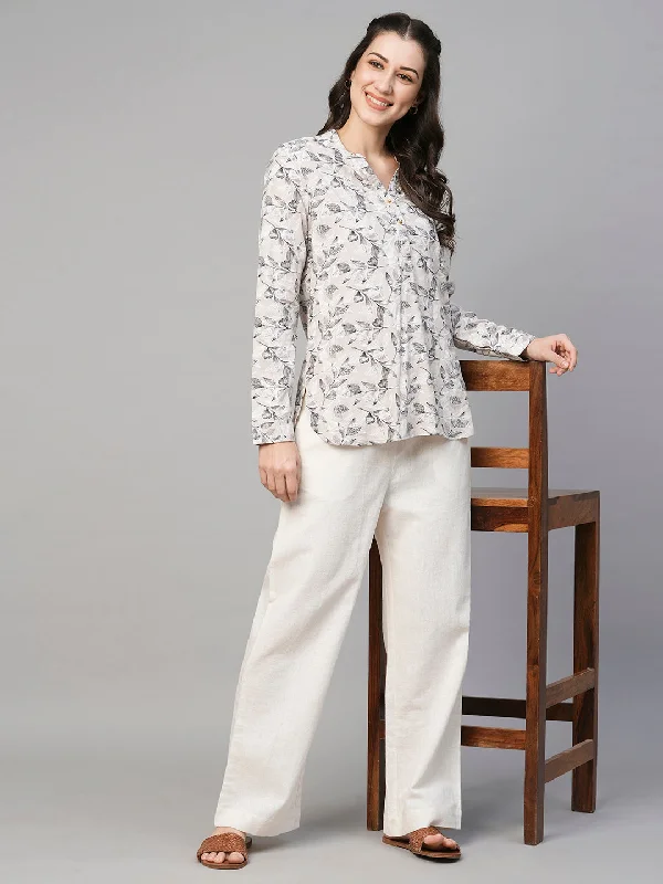 Women's Beige Viscose Regular Fit Blouse Vintage Polka Blouse
