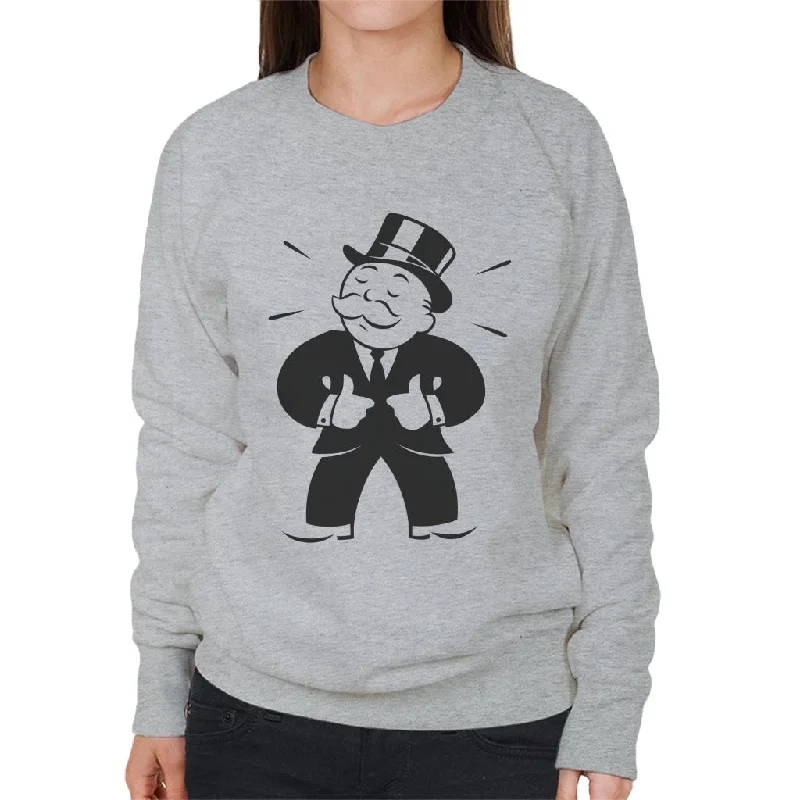Monopoly Man Thumbs Up Women's Sweatshirt Hoodie with Relaxed Fit Easy Casual