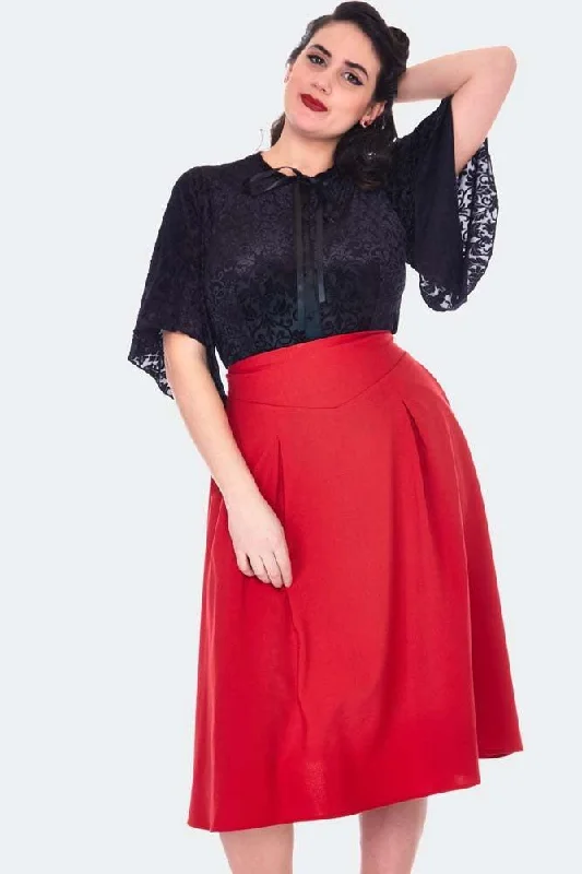 Devore Flutter Sleeve Blouse Sweetheart Neck Blouse