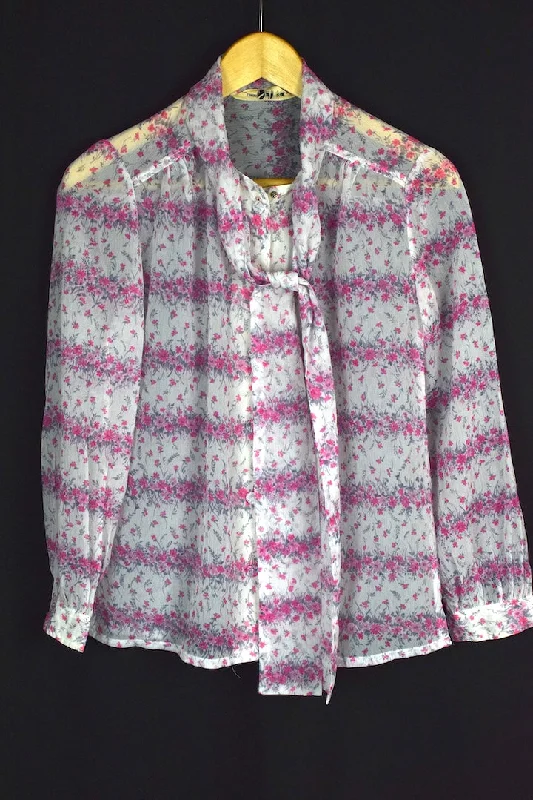Floral Print Blouse Chic Wrap Blouse