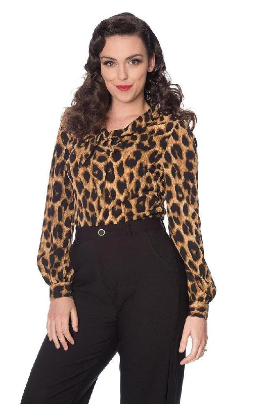 Leopard Lady Blouse Balloon Sleeve Blouse
