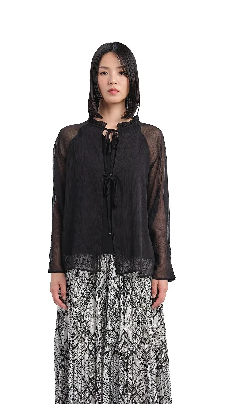 2 in 1 Blouse Ruched Sleeve Blouse