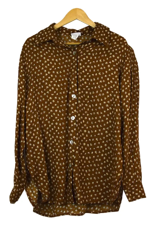 80s Abstract Print Blouse Chic Square Blouse