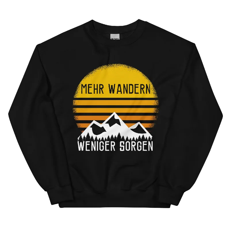 Mehr Wandern weniger Sorgen - Sweatshirt (Unisex) Hoodie with Cropped Fit Short Trendy