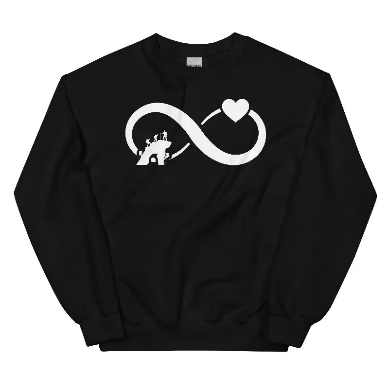 Infinity Heart and Climbing - Sweatshirt (Unisex) Hoodie with Tied Waist Feminine Flattering