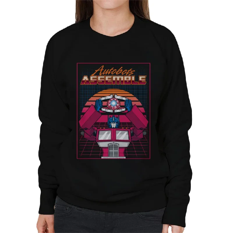 Transformers Autobots Assemble Retrowave Women's Sweatshirt Hoodie with Ribbed Hem Stretchable Secure