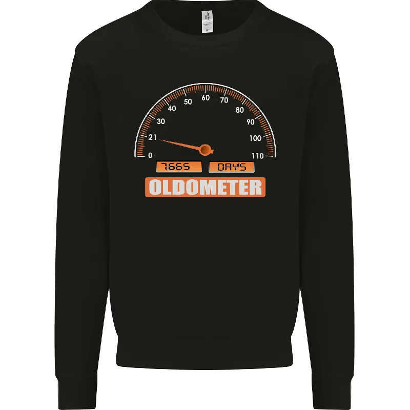 21st Birthday Sweatshirt for 21-Year-Old Men - Funny Ageometer Jumper Hoodie with Button Placket Classic Preppy