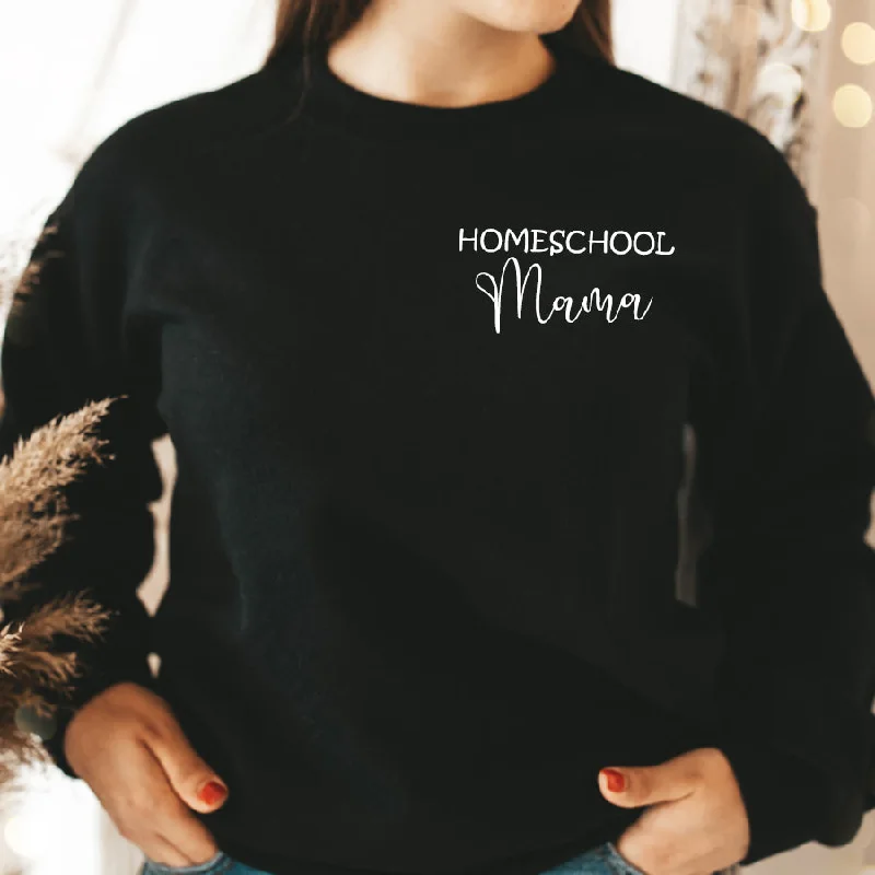 Homeschool Mama Mini Logo Sweatshirt (MRK X) Hoodie with Monochrome Minimalist Simple
