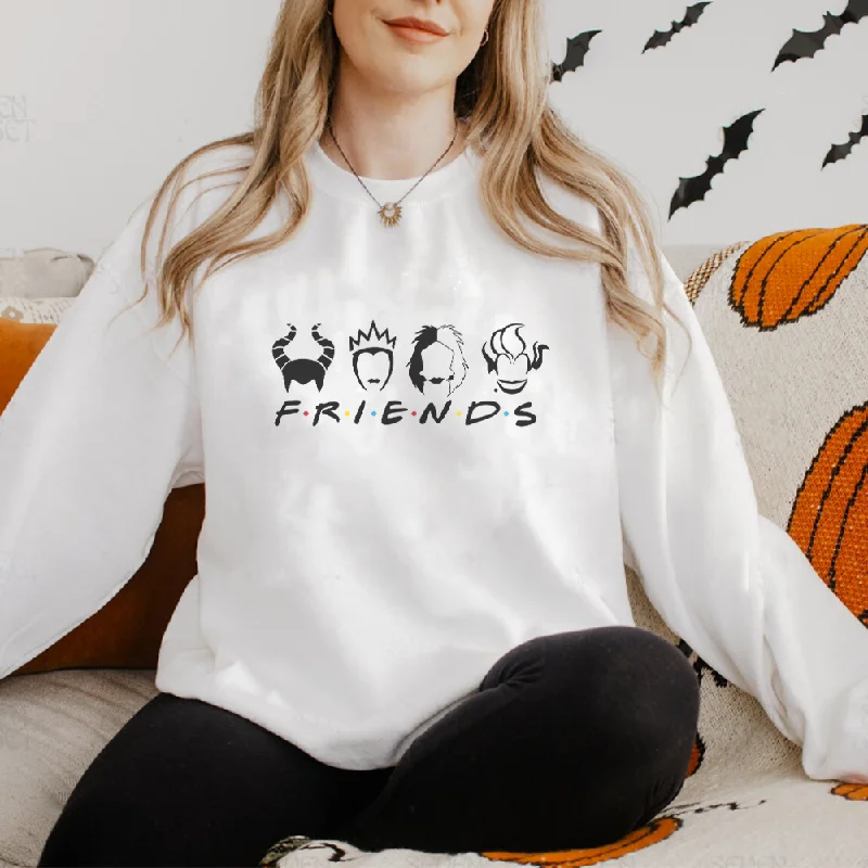 Halloween Villains Friends Women's Sweatshirt Hoodie with Strings Custom Fit Adjustable