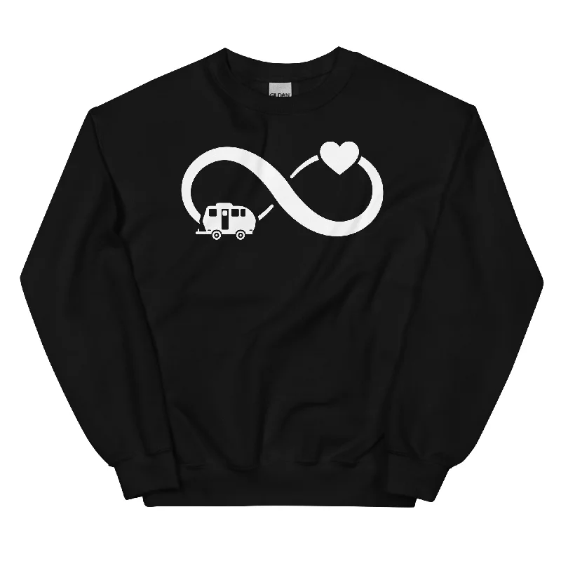 Infinity Heart and Camping 2 - Sweatshirt (Unisex) Hoodie with Hem Fringe Bohemian Relaxed