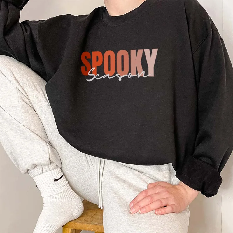 Spooky Season Halloween Sweatshirt- Black Graphic Hoodie Design Print