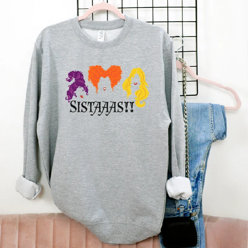 Sanderson Sisters Halloween Grey Sweatshirt Hoodie with Cropped Fit Short Trendy