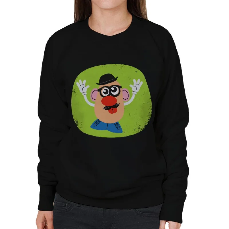 Mr Potato Head Glasses And Tongue Out Women's Sweatshirt Hoodie with Set-In Sleeves Structured Classic