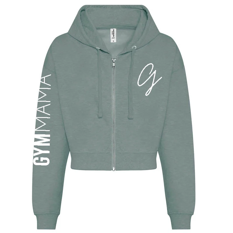 Gym Mama Adapt Zipped Crop Hoodie Hoodie with Snap Buttons Easy Quick