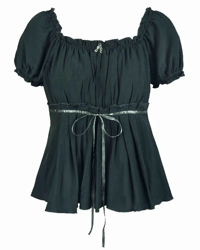 Courtyard Blouse - Evergreen Feminine Puff Blouse