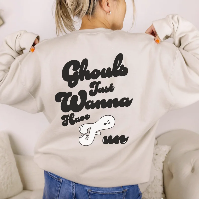 Ghouls Just Wanna Have Fun Women's Sweatshirt Hoodie with Pattern Geometric Abstract