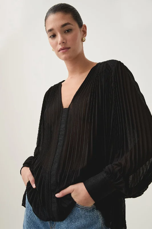 Cathedra Pleated Blouse Delicate Bow Blouse