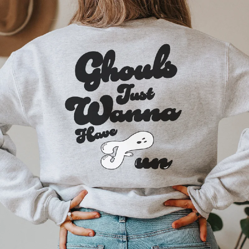 Ghouls Just Wanna Have Fun Women's Sweatshirt Hoodie with Zipper Versatile Modern