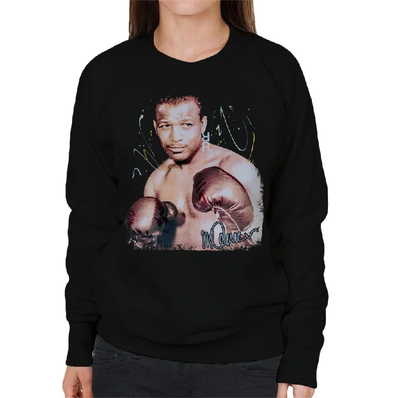 Sidney Maurer Original Portrait Of Sugar Ray Leonard Women's Sweatshirt Hoodie with Logo Branding Identity