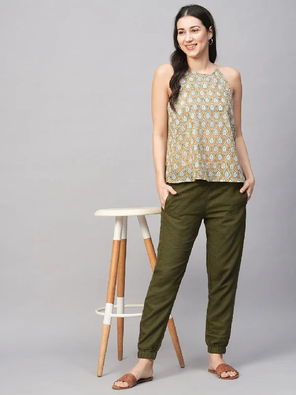 Women's Brown Cotton Regular Fit Blouse Lightweight Chiffon Blouse
