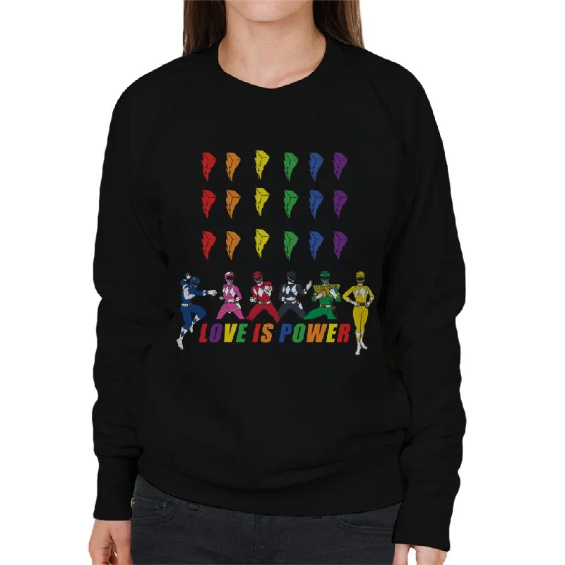 Power Rangers Love Is Power Women's Sweatshirt Hoodie with Turtle Neck Cozy Winter
