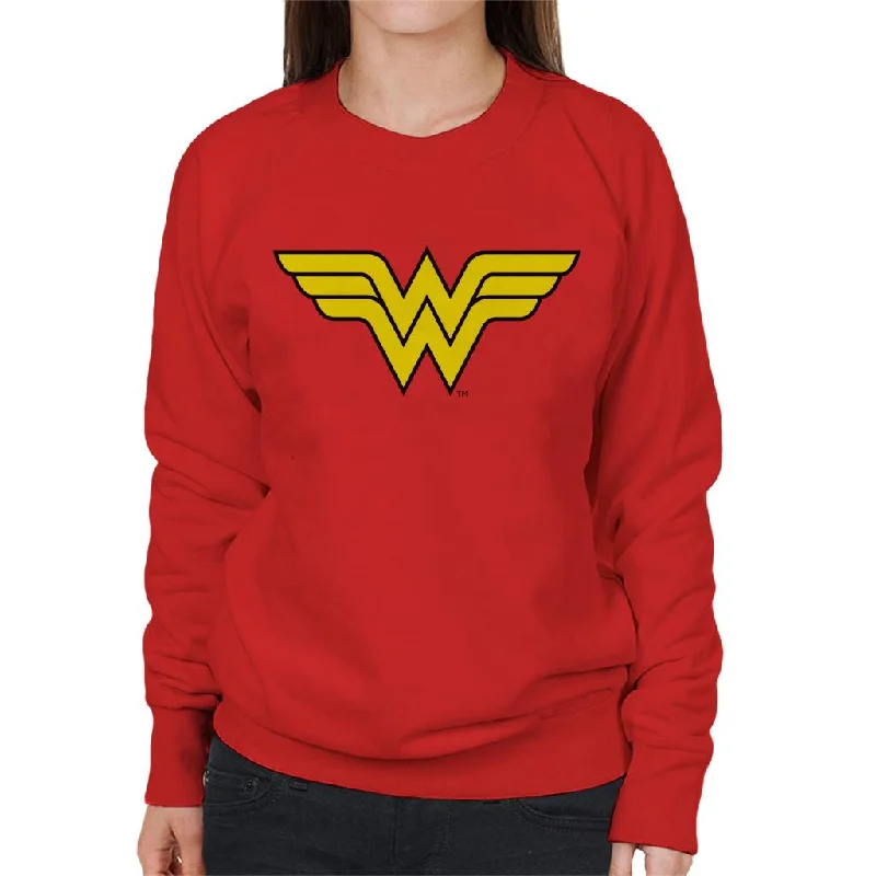 Wonder Woman Classic Logo Women's Sweatshirt Hoodie with Tied Waist Feminine Flattering Wonder Woman Classic Logo Women's Sweatshirt Hoodie with Tied Waist Feminine Flattering