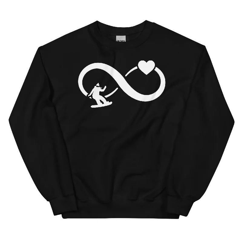 Infinity Heart and Snowboarding 1 - Sweatshirt (Unisex) Hoodie with Elastic Cuffs Stretchable Comfortable