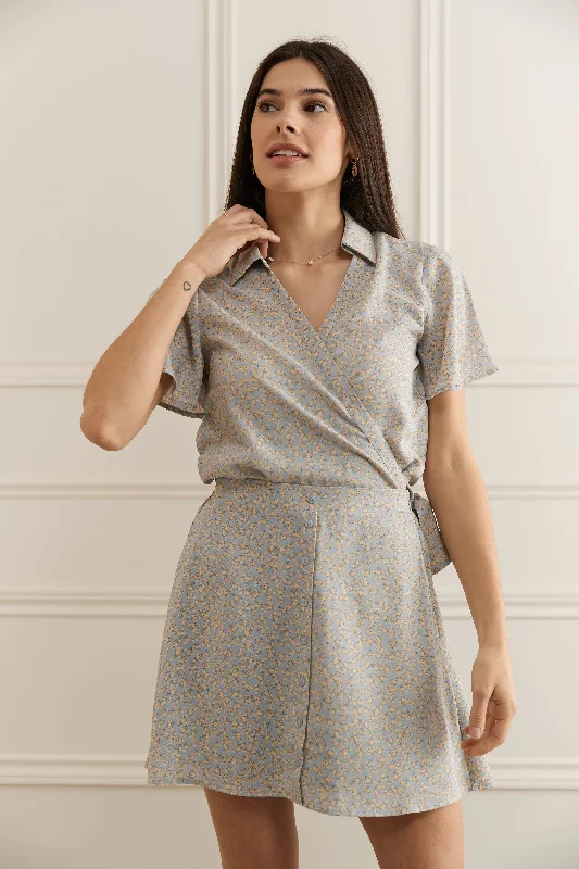 Blouse courte portefeuille - 4062 Silky Tunic Blouse