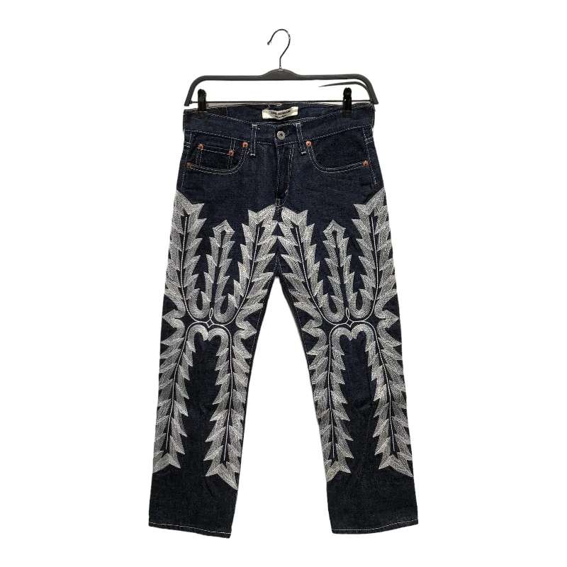 JUNYA WATANABE COMME des GARCONS/Straight Pants/XS/Graphic/Denim/BLU/embroidered Modern Bootcut Pants