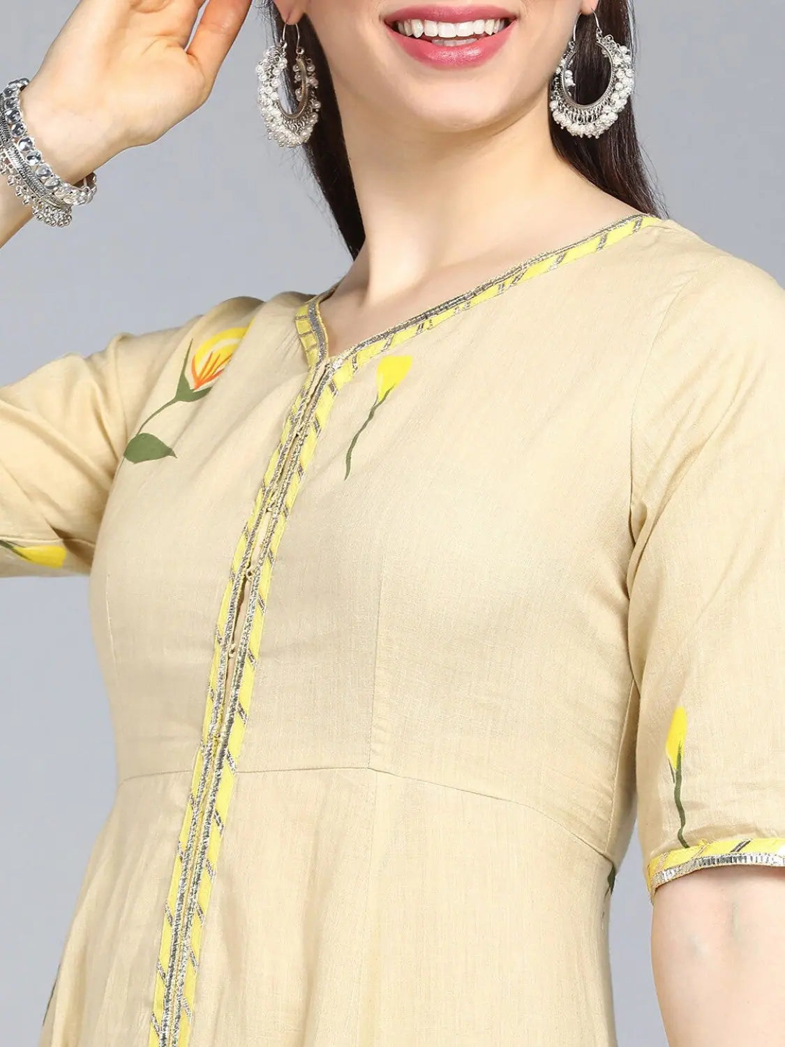 Ahika Pure Cotton Printed Kurta Pant Dupatta-VKSKD1092AB_S Formal Stretch Pants
